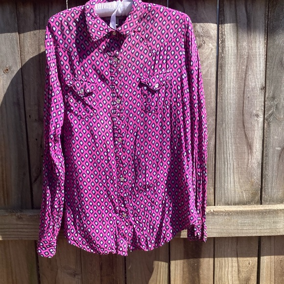 Wrangler snap front pink shirt - Picture 1 of 8